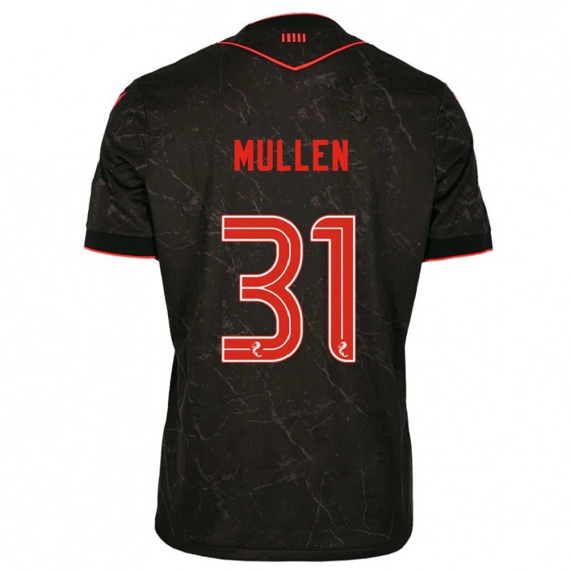 Danxen Niño Camiseta Ryan Mullen #31 Negro Rojo 2ª Equipación 2025/26 La Camisa