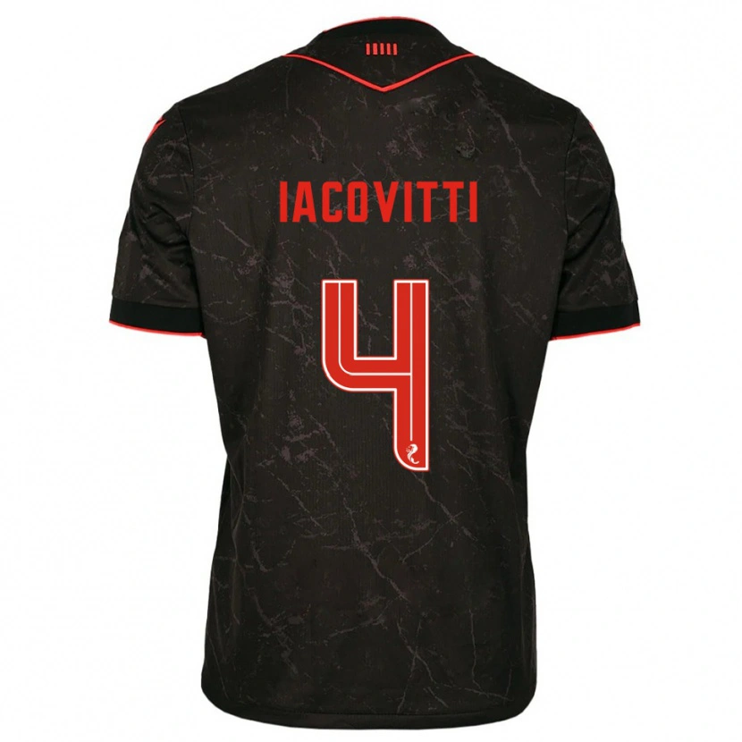 Danxen Niño Camiseta Alex Iacovitti #4 Negro Rojo 2ª Equipación 2025/26 La Camisa