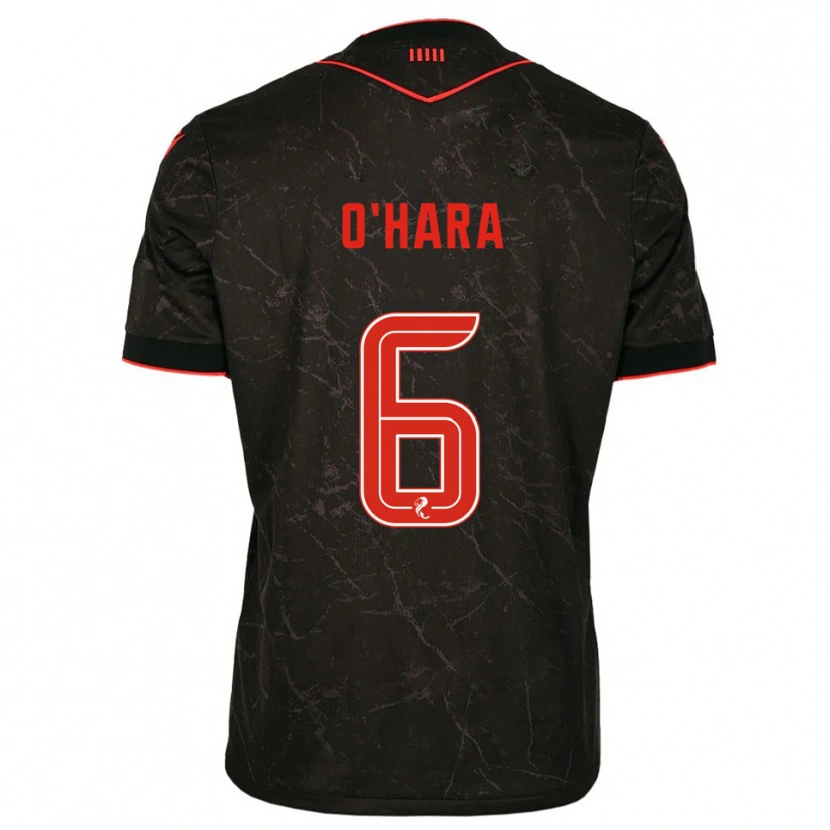 Danxen Niño Camiseta Mark O'hara #6 Negro Rojo 2ª Equipación 2025/26 La Camisa