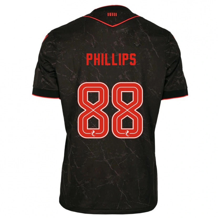 Danxen Niño Camiseta Killian Phillips #88 Negro Rojo 2ª Equipación 2025/26 La Camisa