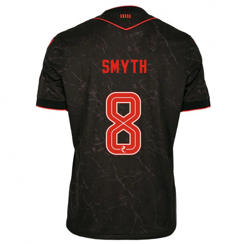 Danxen Niño Camiseta Oisin Smyth #8 Negro Rojo 2ª Equipación 2025/26 La Camisa