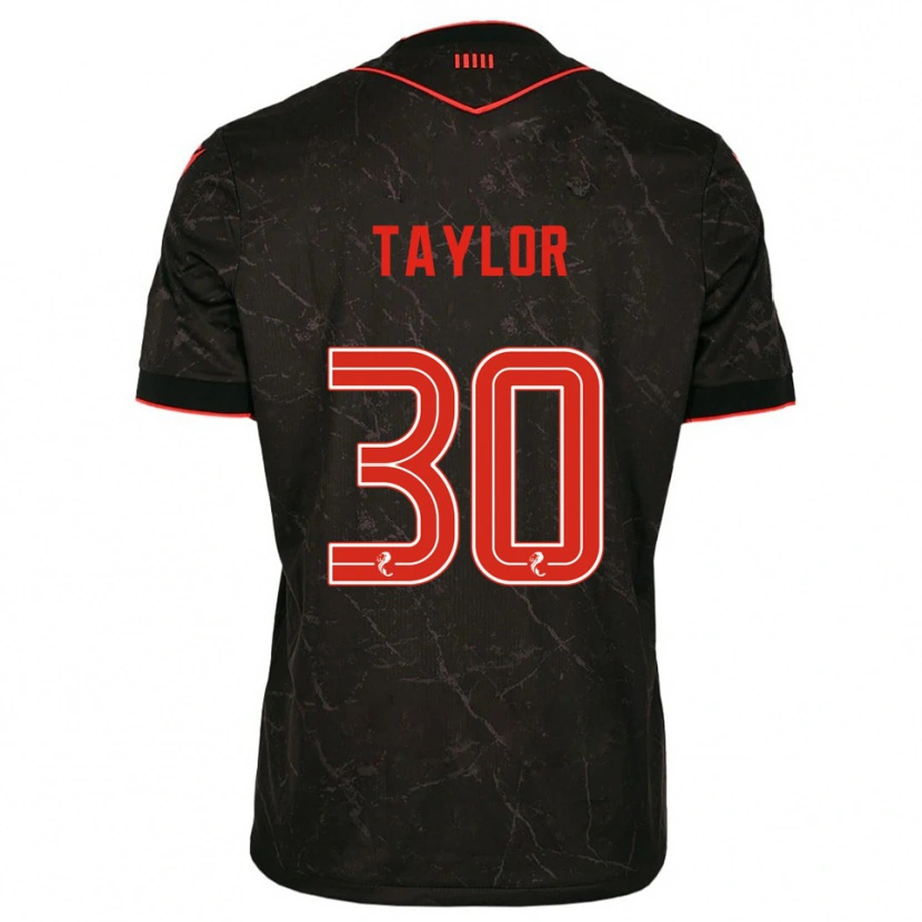 Danxen Niño Camiseta Fraser Taylor #30 Negro Rojo 2ª Equipación 2025/26 La Camisa