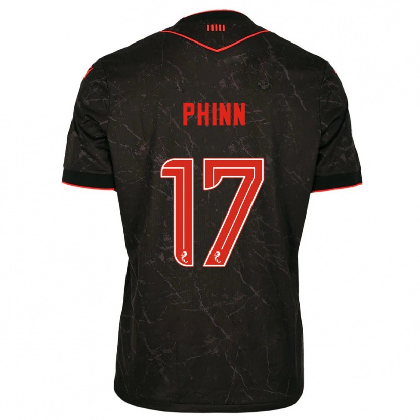 Danxen Niño Camiseta Shaun Phinn #17 Negro Rojo 2ª Equipación 2025/26 La Camisa