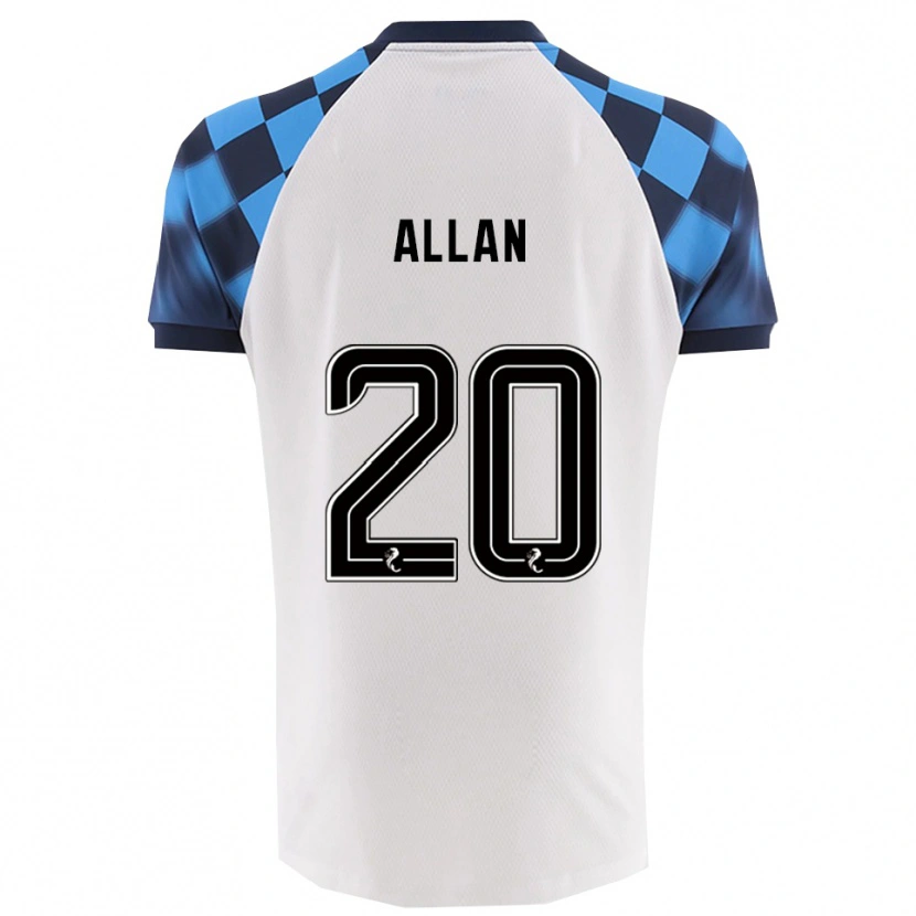 Danxen Niño Camiseta Connor Allan #20 Blanco Celeste 2ª Equipación 2025/26 La Camisa
