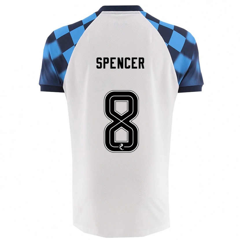 Danxen Niño Camiseta Brad Spencer #8 Blanco Celeste 2ª Equipación 2025/26 La Camisa