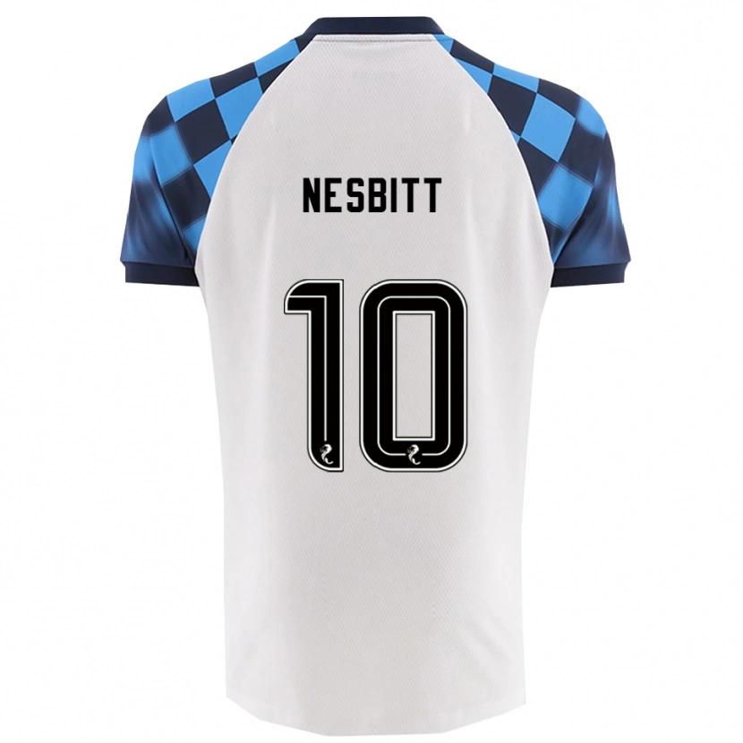 Danxen Niño Camiseta Aidan Nesbitt #10 Blanco Celeste 2ª Equipación 2025/26 La Camisa