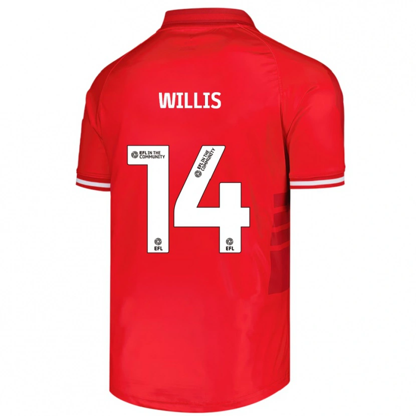 Danxen Hombre Camiseta Nathan Willis #14 Rojo Blanco 1ª Equipación 2025/26 La Camisa