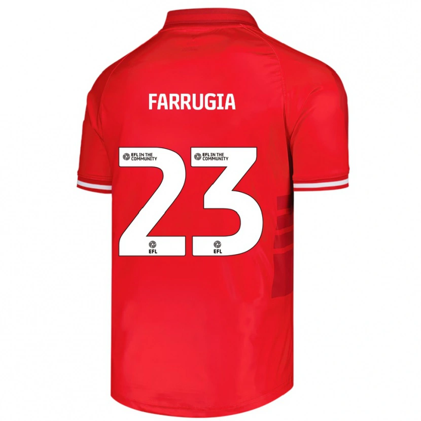 Danxen Hombre Camiseta Neil Farrugia #23 Rojo Blanco 1ª Equipación 2025/26 La Camisa
