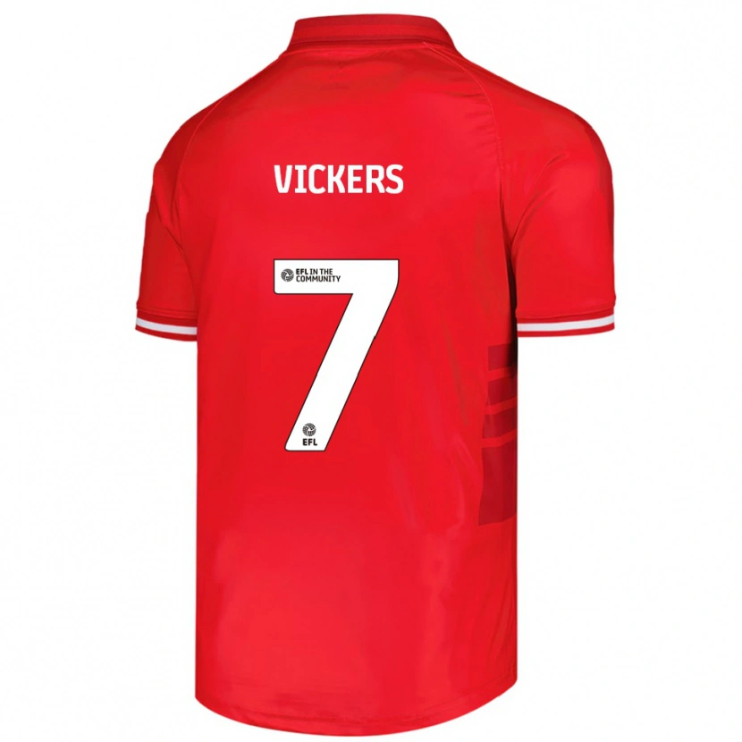 Danxen Hombre Camiseta Caylan Vickers #7 Rojo Blanco 1ª Equipación 2025/26 La Camisa