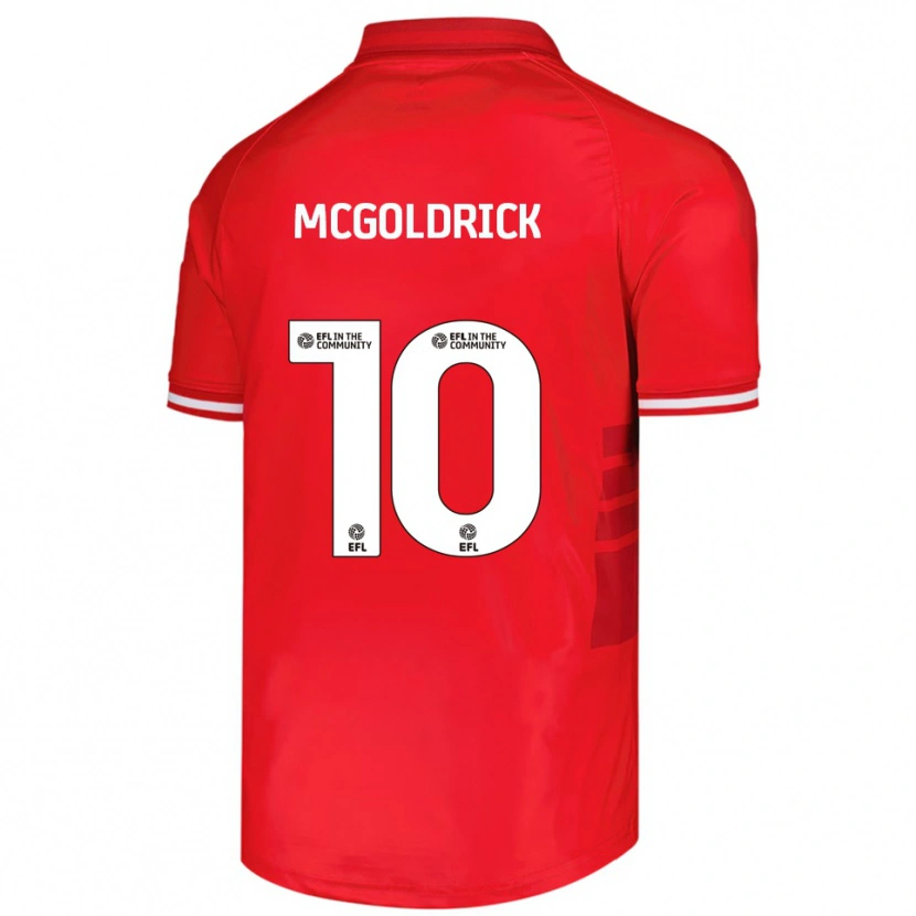 Danxen Hombre Camiseta David Mcgoldrick #10 Rojo Blanco 1ª Equipación 2025/26 La Camisa