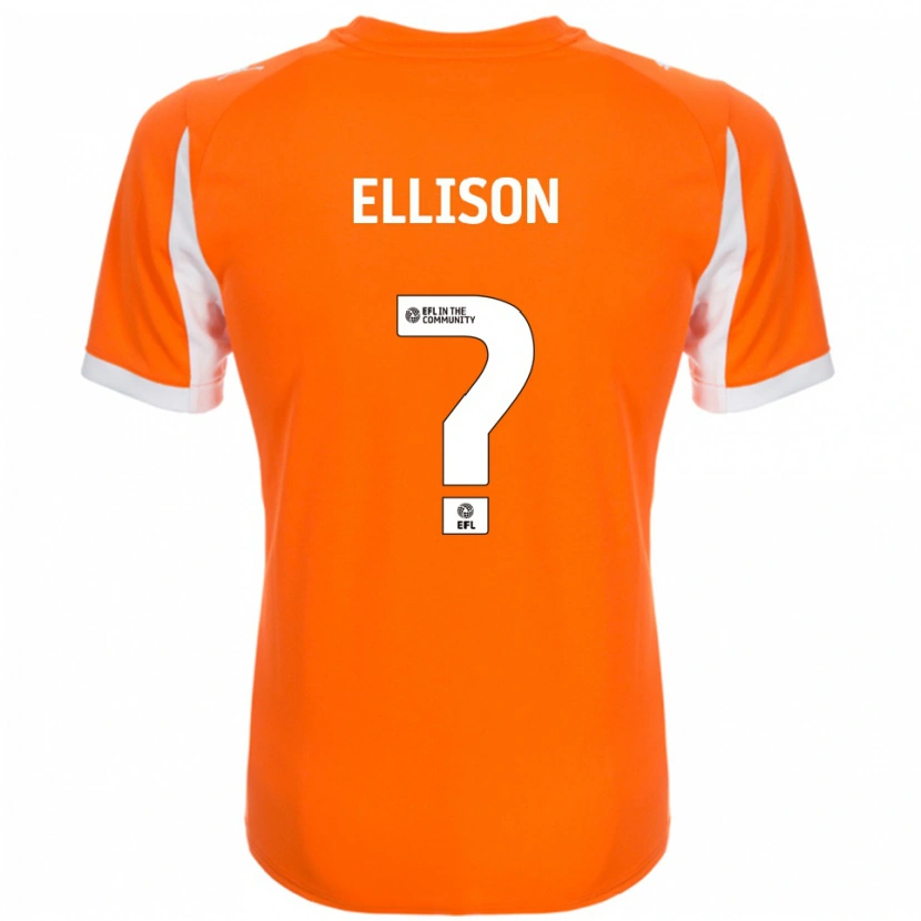 Danxen Hombre Camiseta Jordyn Ellison #0 Naranja Blanco 1ª Equipación 2025/26 La Camisa