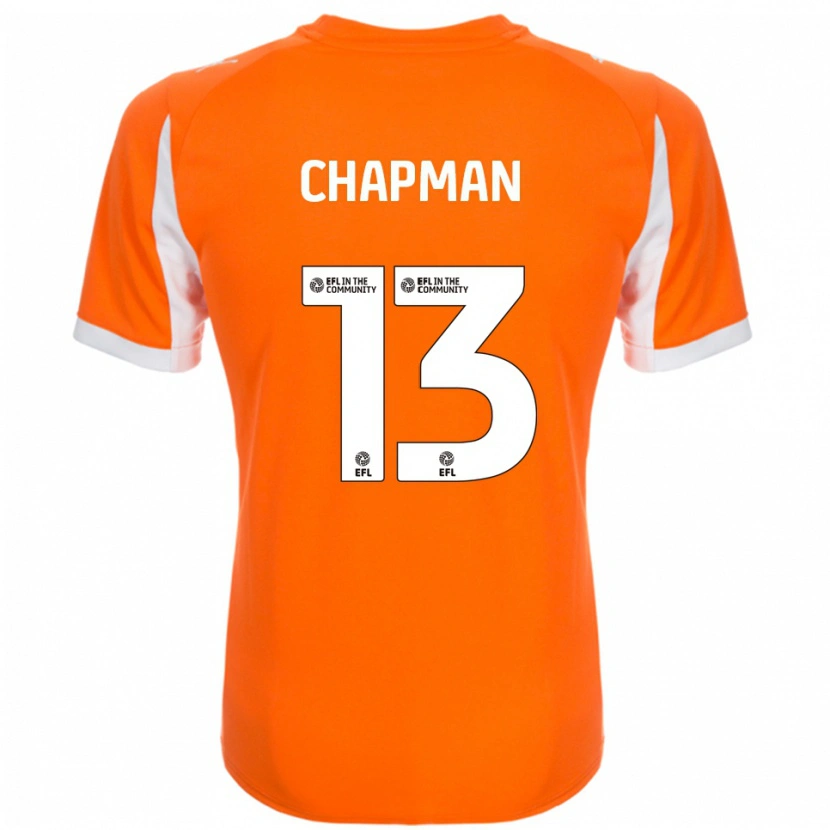 Danxen Hombre Camiseta Mackenzie Chapman #13 Naranja Blanco 1ª Equipación 2025/26 La Camisa