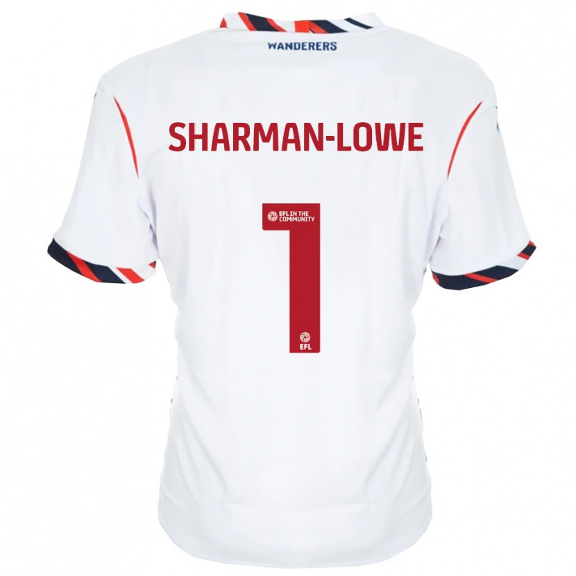 Danxen Hombre Camiseta Teddy Sharman-Lowe #1 Blanco Rojo 1ª Equipación 2025/26 La Camisa