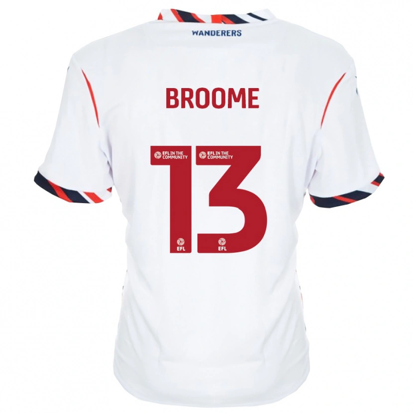 Danxen Hombre Camiseta Nathan Broome #13 Blanco Rojo 1ª Equipación 2025/26 La Camisa