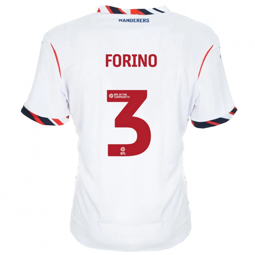 Danxen Hombre Camiseta Chris Forino #3 Blanco Rojo 1ª Equipación 2025/26 La Camisa