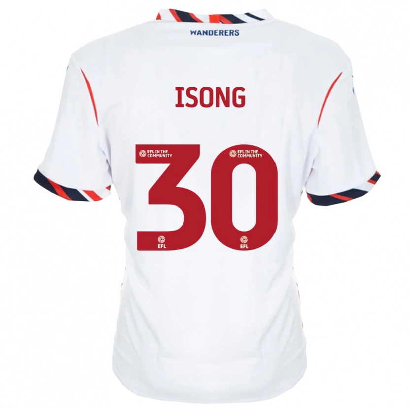 Danxen Hombre Camiseta Mark Isong #30 Blanco Rojo 1ª Equipación 2025/26 La Camisa
