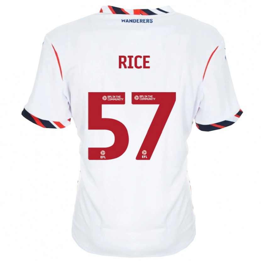 Danxen Hombre Camiseta Harrison Rice #57 Blanco Rojo 1ª Equipación 2025/26 La Camisa