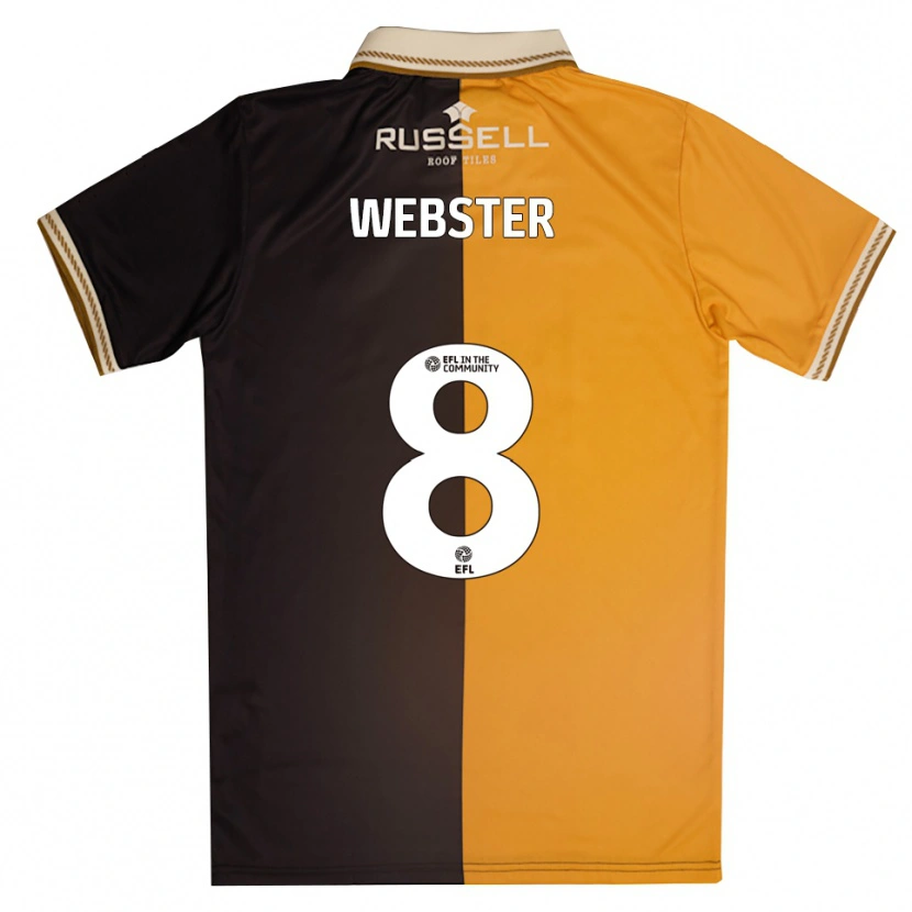 Danxen Hombre Camiseta Charlie Webster #8 Amarillo Negro 1ª Equipación 2025/26 La Camisa