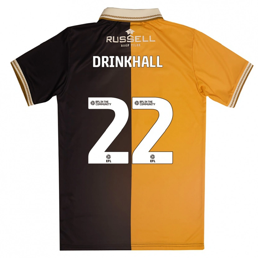 Danxen Hombre Camiseta Millie Drinkhall #22 Amarillo Negro 1ª Equipación 2025/26 La Camisa