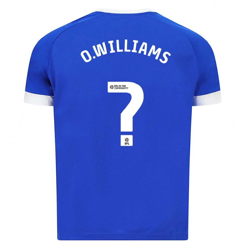 Danxen Hombre Camiseta Oliver Williams #0 Azul Blanco 1ª Equipación 2025/26 La Camisa