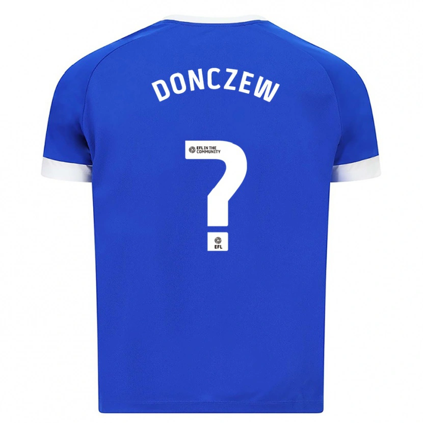 Danxen Hombre Camiseta Axel Donczew #0 Azul Blanco 1ª Equipación 2025/26 La Camisa