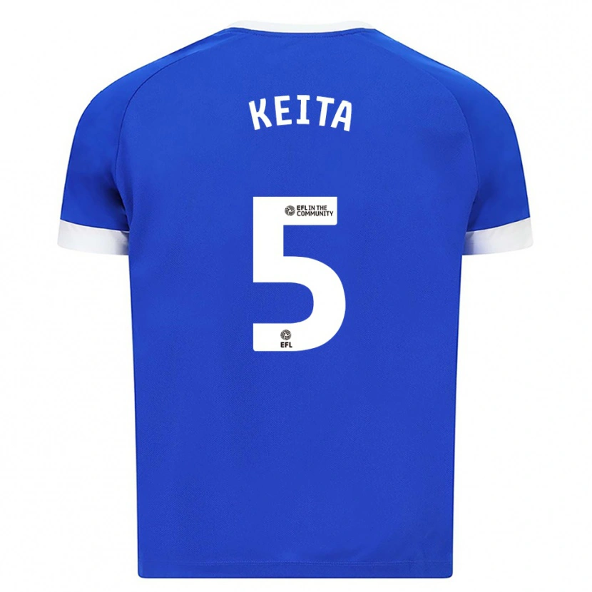Danxen Hombre Camiseta Gabriel Keita #5 Azul Blanco 1ª Equipación 2025/26 La Camisa