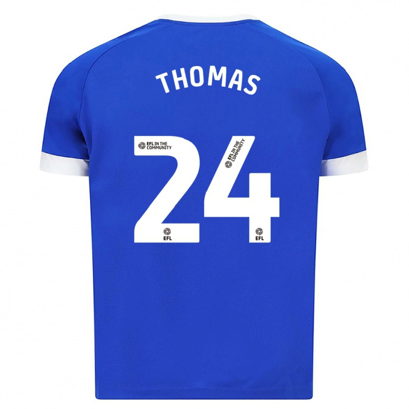Danxen Hombre Camiseta Seren Thomas #24 Azul Blanco 1ª Equipación 2025/26 La Camisa