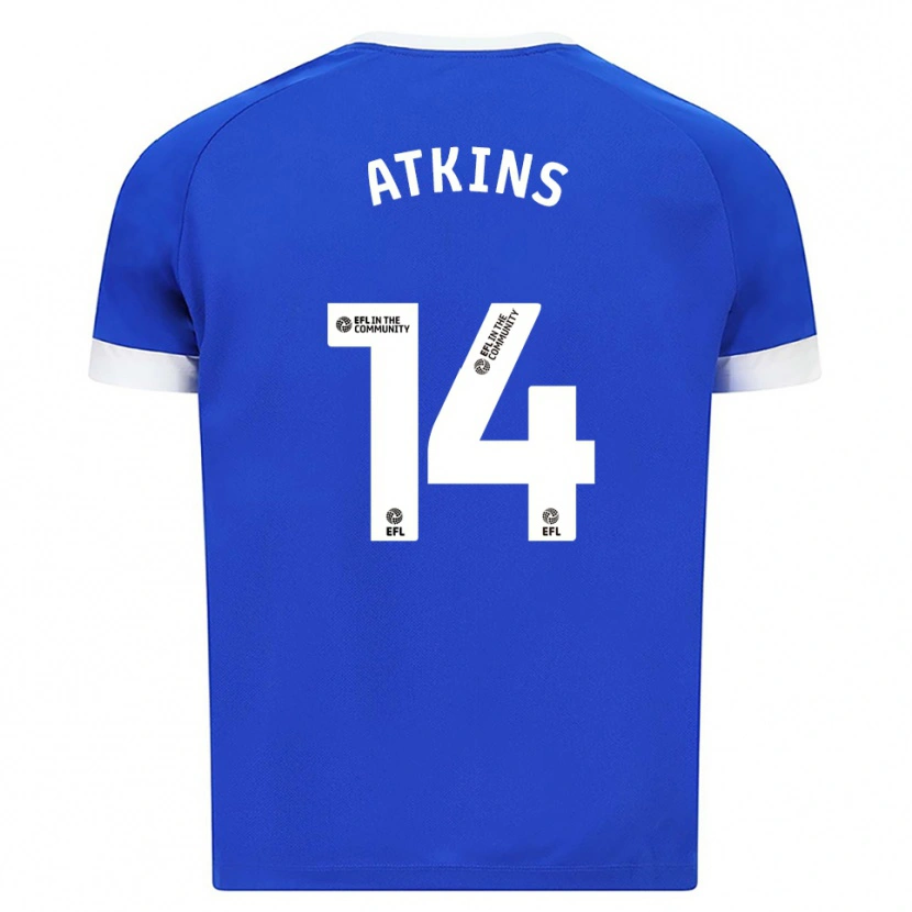 Danxen Hombre Camiseta Zoe Atkins #14 Azul Blanco 1ª Equipación 2025/26 La Camisa