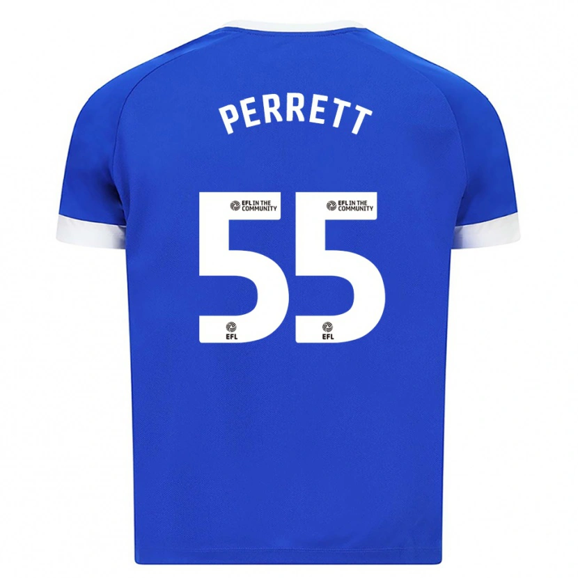 Danxen Hombre Camiseta Troy Perrett #55 Azul Blanco 1ª Equipación 2025/26 La Camisa