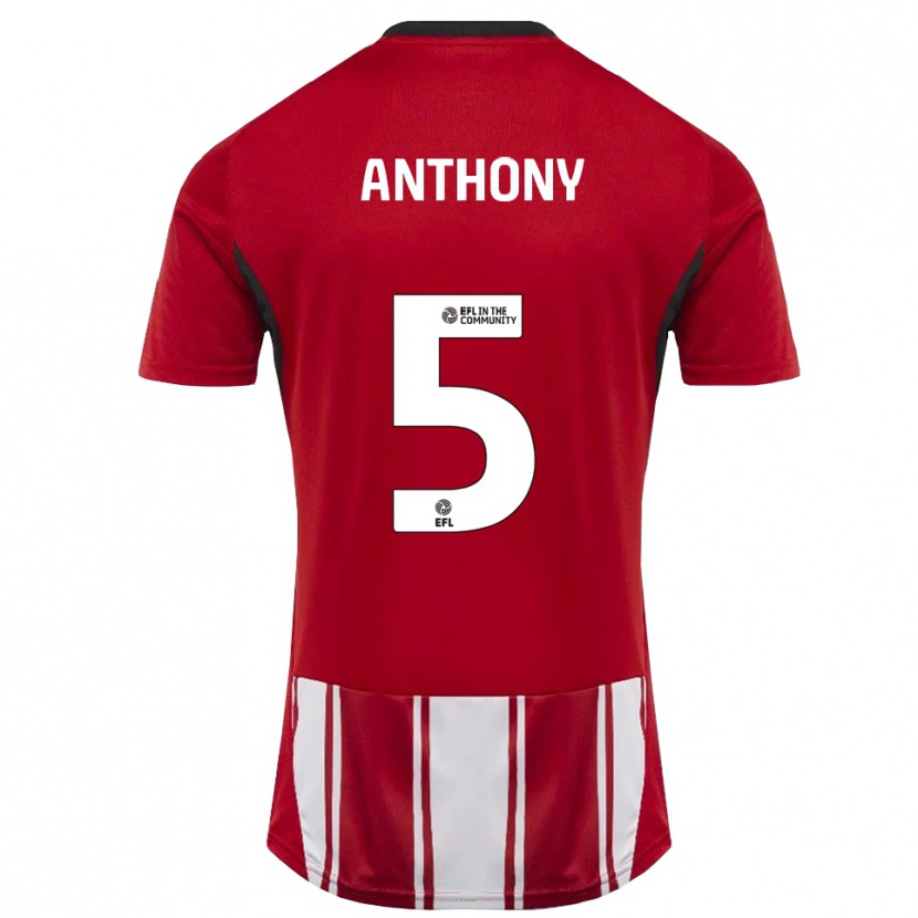 Danxen Hombre Camiseta Jack Anthony #5 Rojo Blanco Negro 1ª Equipación 2025/26 La Camisa