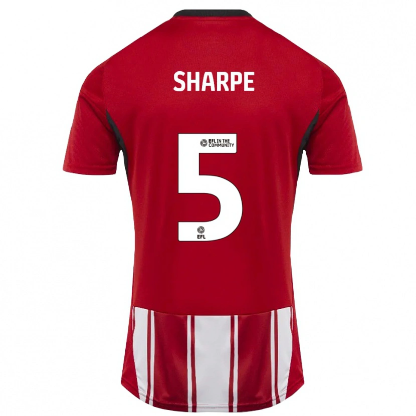 Danxen Hombre Camiseta Manfy Sharpe #5 Rojo Blanco Negro 1ª Equipación 2025/26 La Camisa