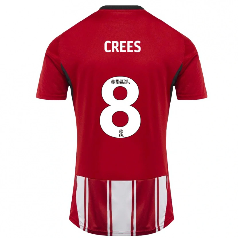 Danxen Hombre Camiseta Harry Crees #8 Rojo Blanco Negro 1ª Equipación 2025/26 La Camisa