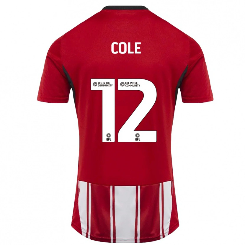 Danxen Hombre Camiseta Reece Cole #12 Rojo Blanco Negro 1ª Equipación 2025/26 La Camisa