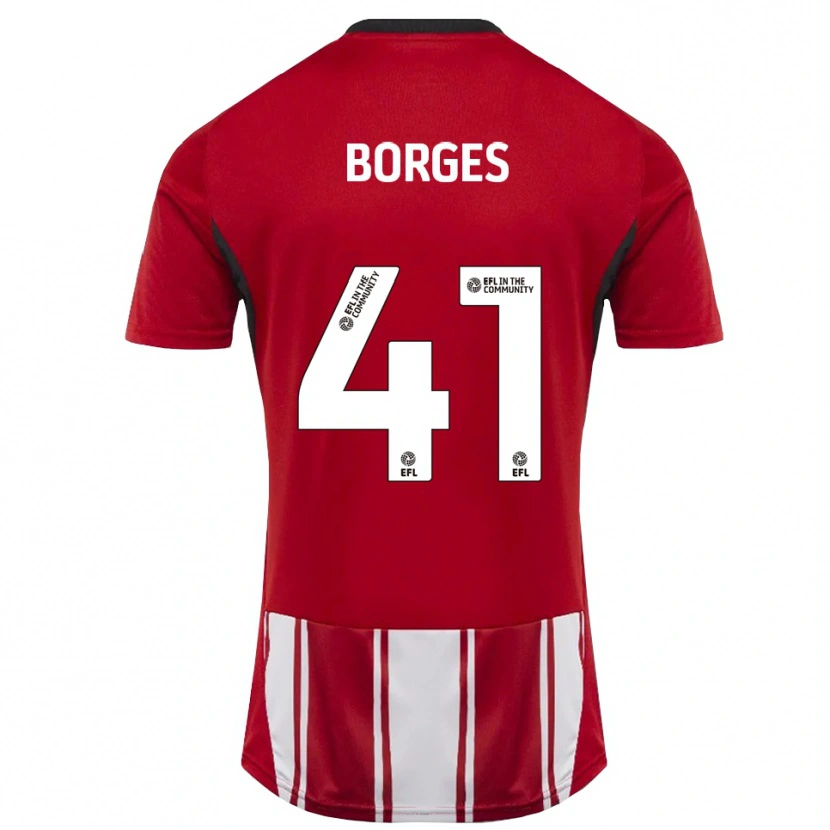 Danxen Hombre Camiseta Pedro Borges #41 Rojo Blanco Negro 1ª Equipación 2025/26 La Camisa