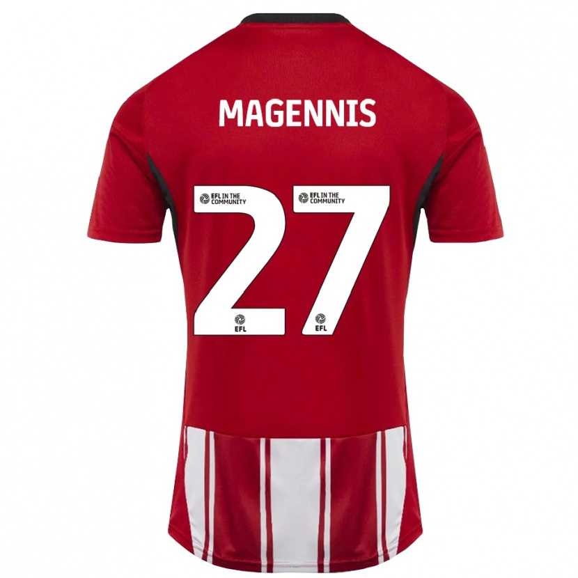 Danxen Hombre Camiseta Josh Magennis #27 Rojo Blanco Negro 1ª Equipación 2025/26 La Camisa