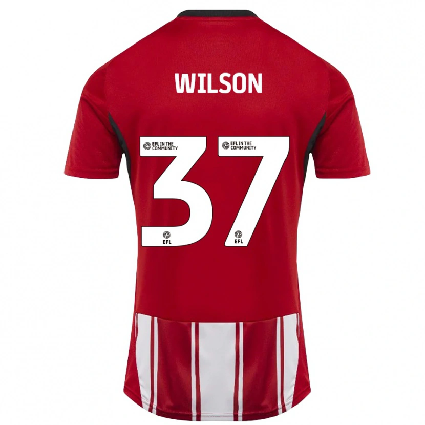Danxen Hombre Camiseta Kieran Wilson #37 Rojo Blanco Negro 1ª Equipación 2025/26 La Camisa