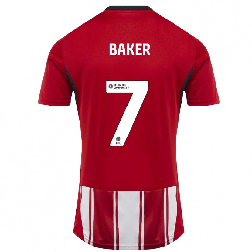 Danxen Hombre Camiseta Phoebe Baker #7 Rojo Blanco Negro 1ª Equipación 2025/26 La Camisa
