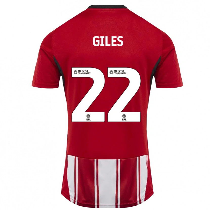 Danxen Hombre Camiseta Olivia Giles #22 Rojo Blanco Negro 1ª Equipación 2025/26 La Camisa