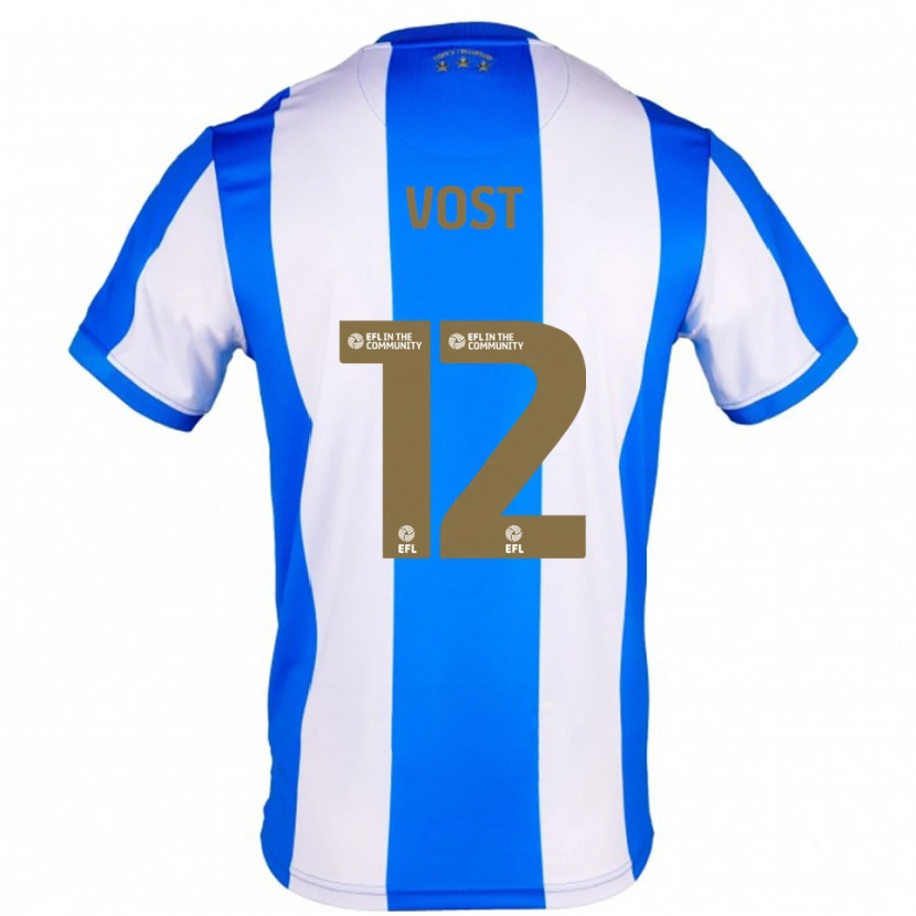 Danxen Hombre Camiseta Daniel Vost #12 Azul Blanco 1ª Equipación 2025/26 La Camisa