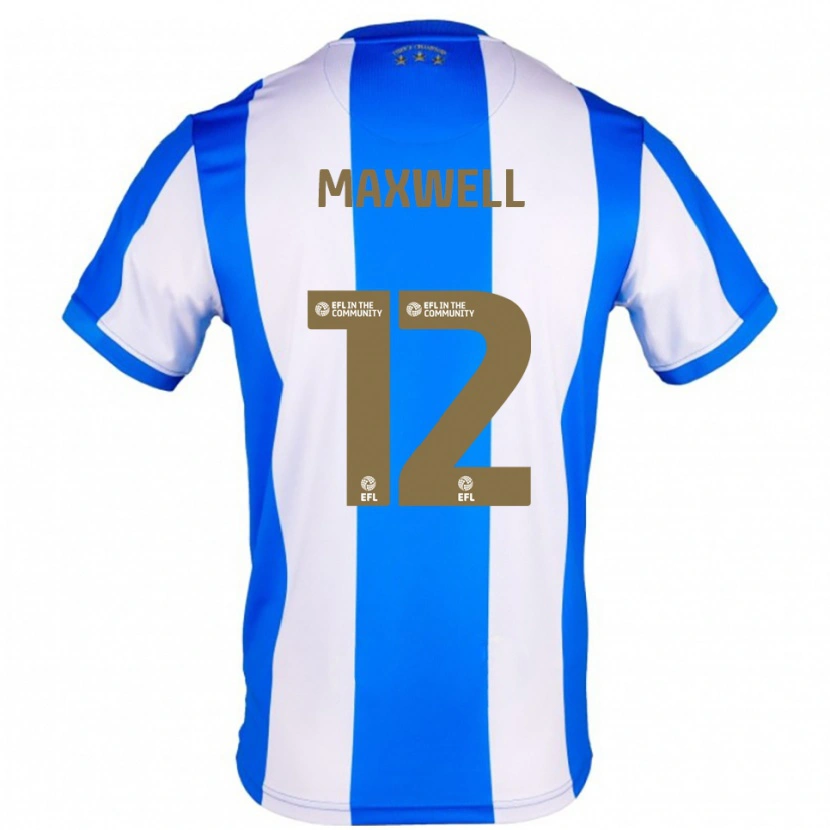 Danxen Hombre Camiseta Chris Maxwell #12 Azul Blanco 1ª Equipación 2025/26 La Camisa