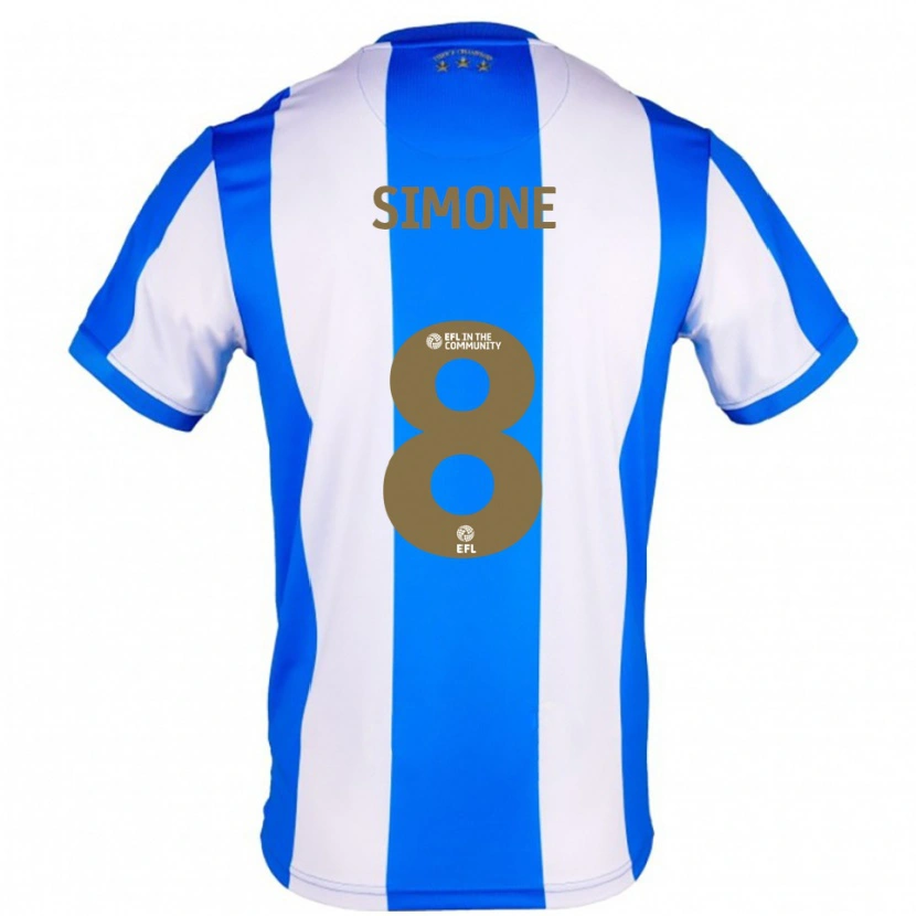 Danxen Hombre Camiseta Caz Simone #8 Azul Blanco 1ª Equipación 2025/26 La Camisa