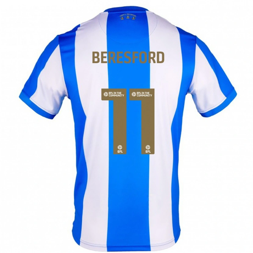 Danxen Hombre Camiseta Rebecca Beresford #11 Azul Blanco 1ª Equipación 2025/26 La Camisa