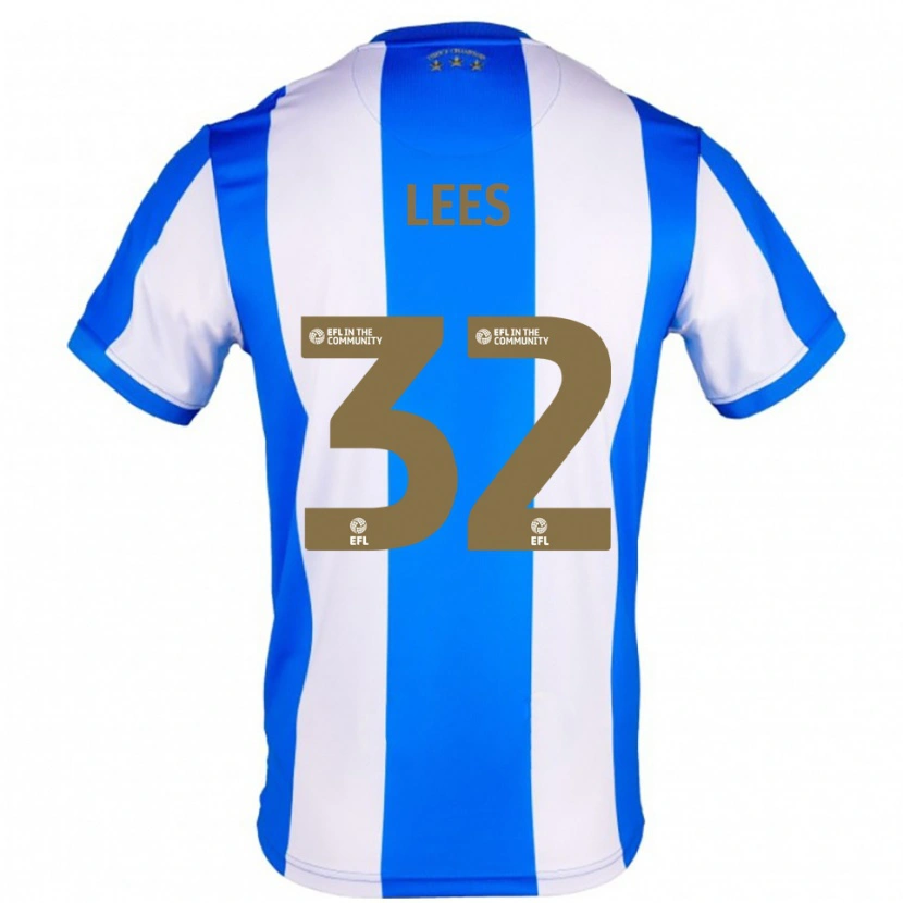 Danxen Hombre Camiseta Tom Lees #32 Azul Blanco 1ª Equipación 2025/26 La Camisa