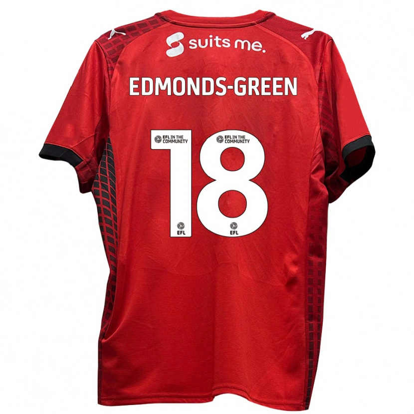 Danxen Hombre Camiseta Rarmani Edmonds-Green #18 Rojo Negro 1ª Equipación 2025/26 La Camisa