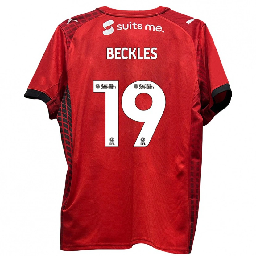 Danxen Hombre Camiseta Omar Beckles #19 Rojo Negro 1ª Equipación 2025/26 La Camisa