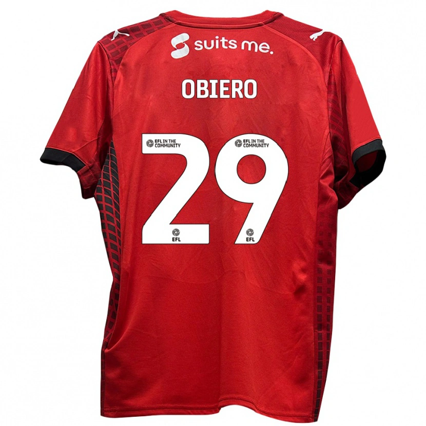 Danxen Hombre Camiseta Zech Obiero #29 Rojo Negro 1ª Equipación 2025/26 La Camisa