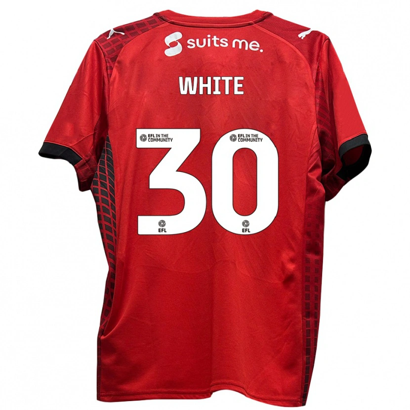Danxen Hombre Camiseta Joe White #30 Rojo Negro 1ª Equipación 2025/26 La Camisa