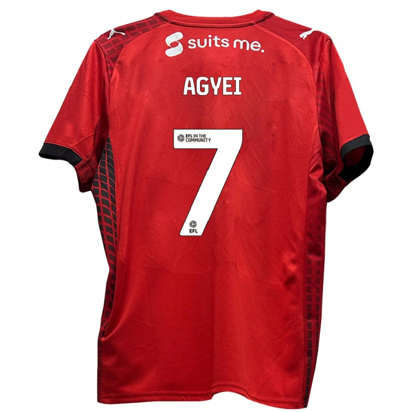 Danxen Hombre Camiseta Dan Agyei #7 Rojo Negro 1ª Equipación 2025/26 La Camisa