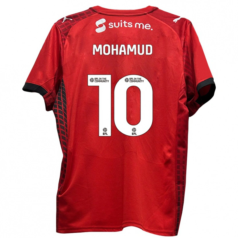 Danxen Hombre Camiseta Abdi Mohamud #10 Rojo Negro 1ª Equipación 2025/26 La Camisa