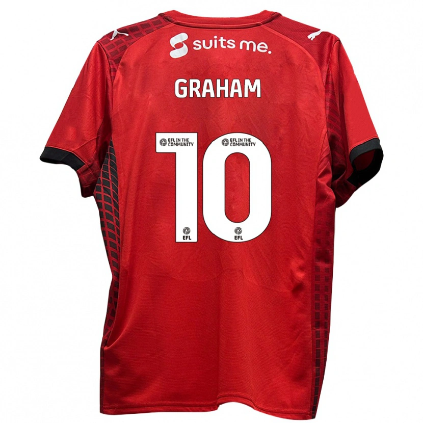 Danxen Hombre Camiseta Jordan Graham #10 Rojo Negro 1ª Equipación 2025/26 La Camisa